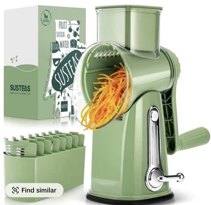 SUSTEAS Rotary Cheese Vegetable Grater 4 Different Blade Sets (missing 1 Blade)