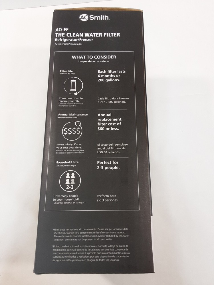 AO Smith AO-FF Clean Water Advanced Carbon Water Filtration System New