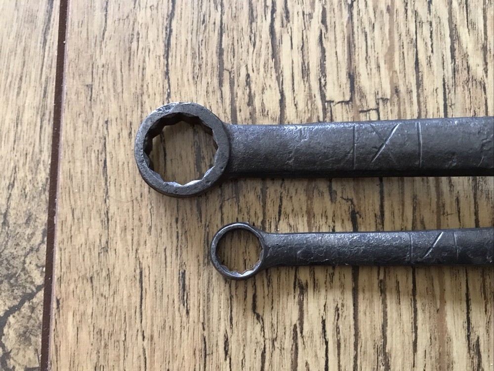 2 Vintage Macrome Short Ring Spanners AF.