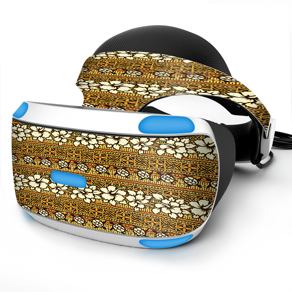 Skin Wrap for Sony Playstation PSVR Headset hawaiian hisbiscus turtle pattern