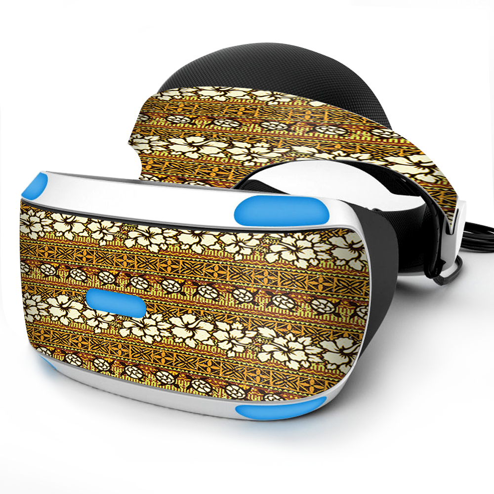 Skin Wrap for Sony Playstation PSVR Headset hawaiian hisbiscus turtle pattern