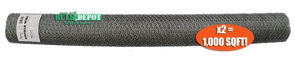 2 Digger's RootGuardTM Heavy Duty Double Galvanized Gopher Wire Rolls 1000 sqft!