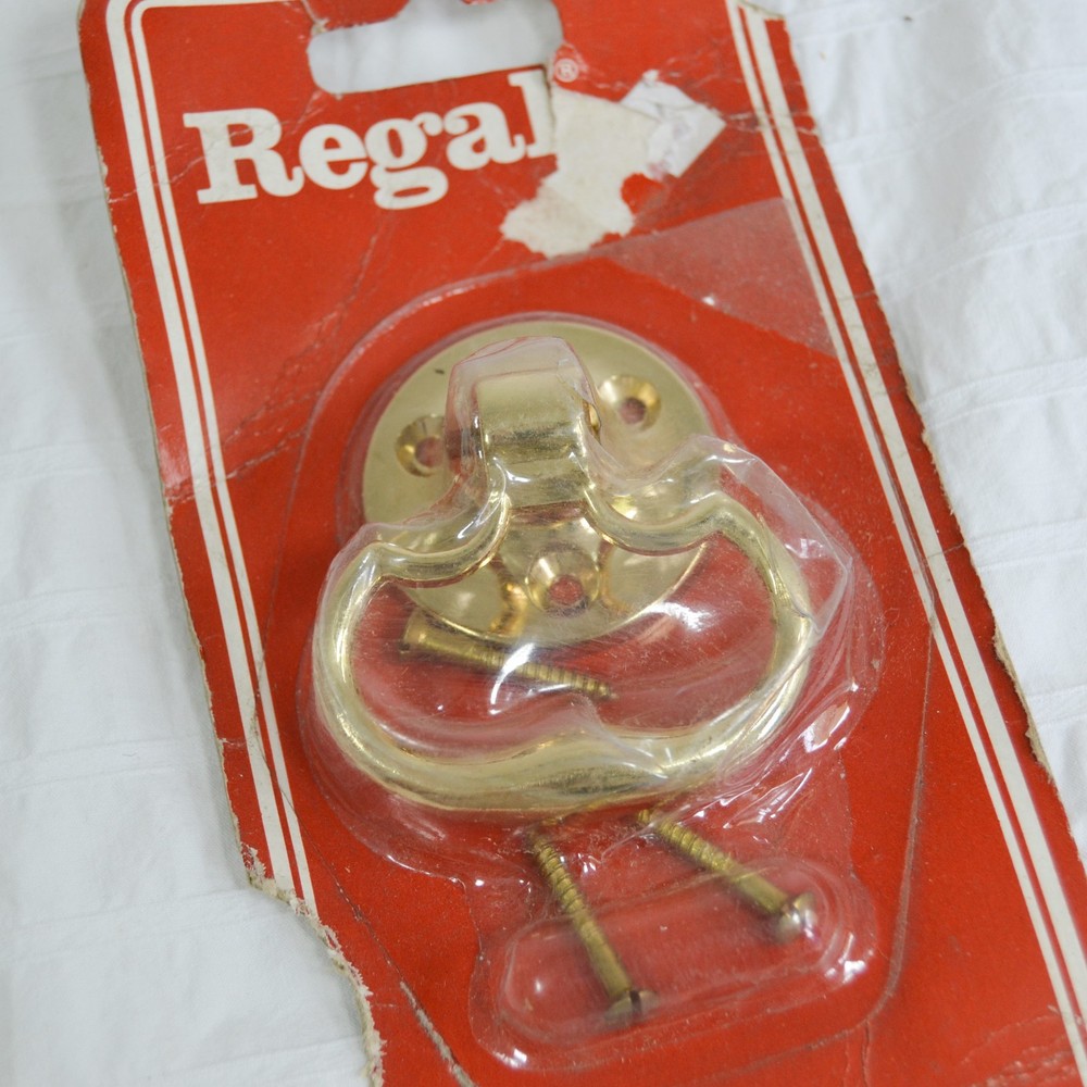 Vintage Regal Brass Pull Handle x1, Cabinet Drawer Cupboard Pull