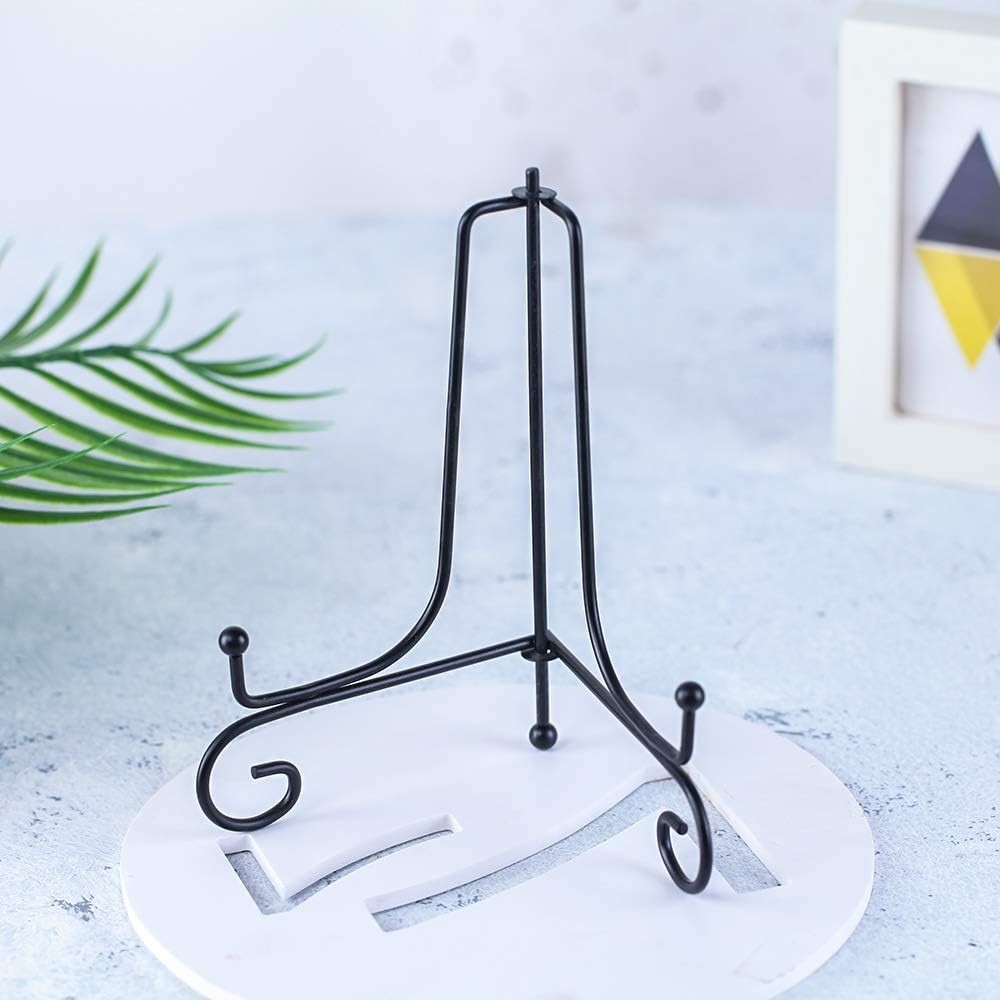 (2 Pack) Iron Display Stand, Black Easel Plate 6 inch(2