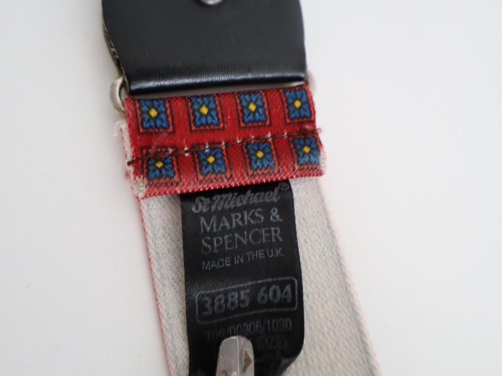Vintage St Michael Marks & Spencer Braces 1980s Red Patterned