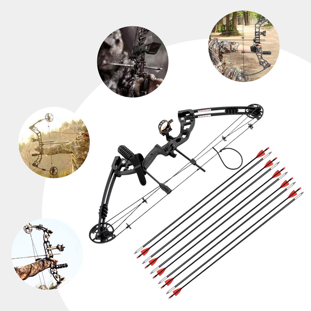 Compound Bow+Arrows Kit Archery Set Adjustable & Portable Bow Hunting Kit