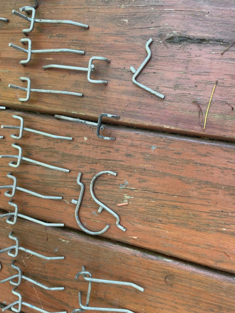 62 metal various styles peg board hook, tool accessory holders