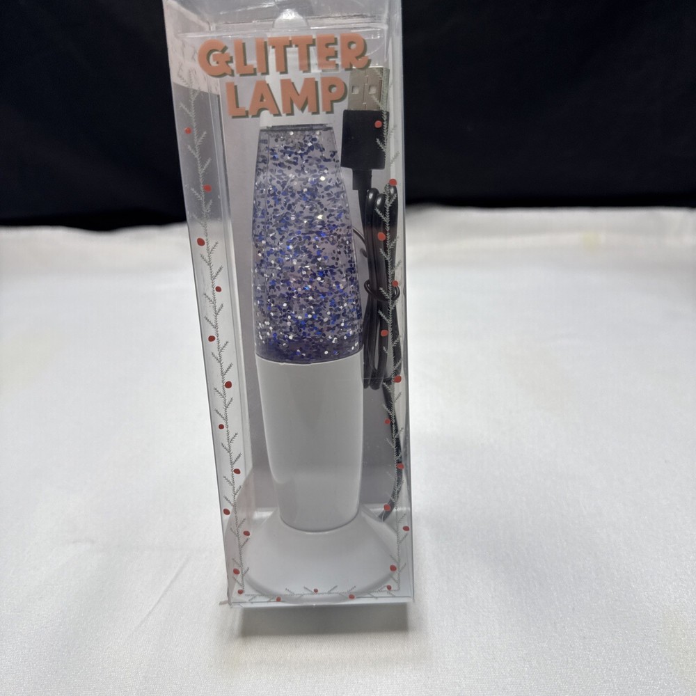 GLITTER LAMP 7.5" TALL LED USB POWERD NEW