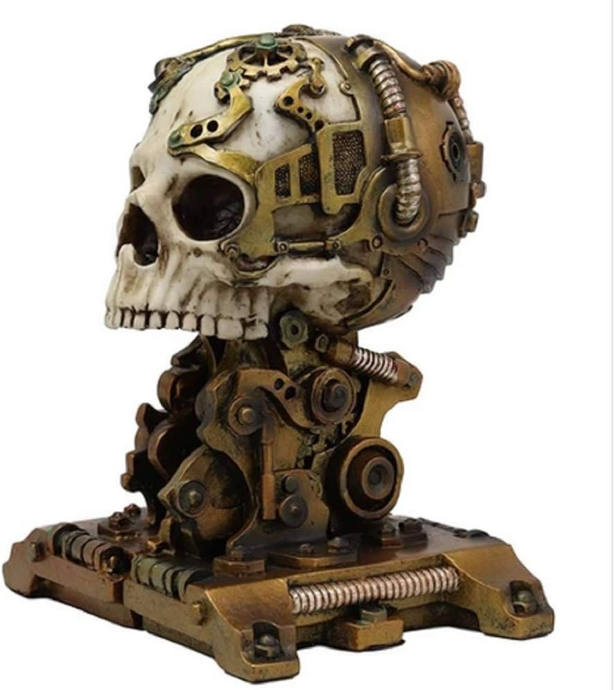 Steampunk Skull Bookend
