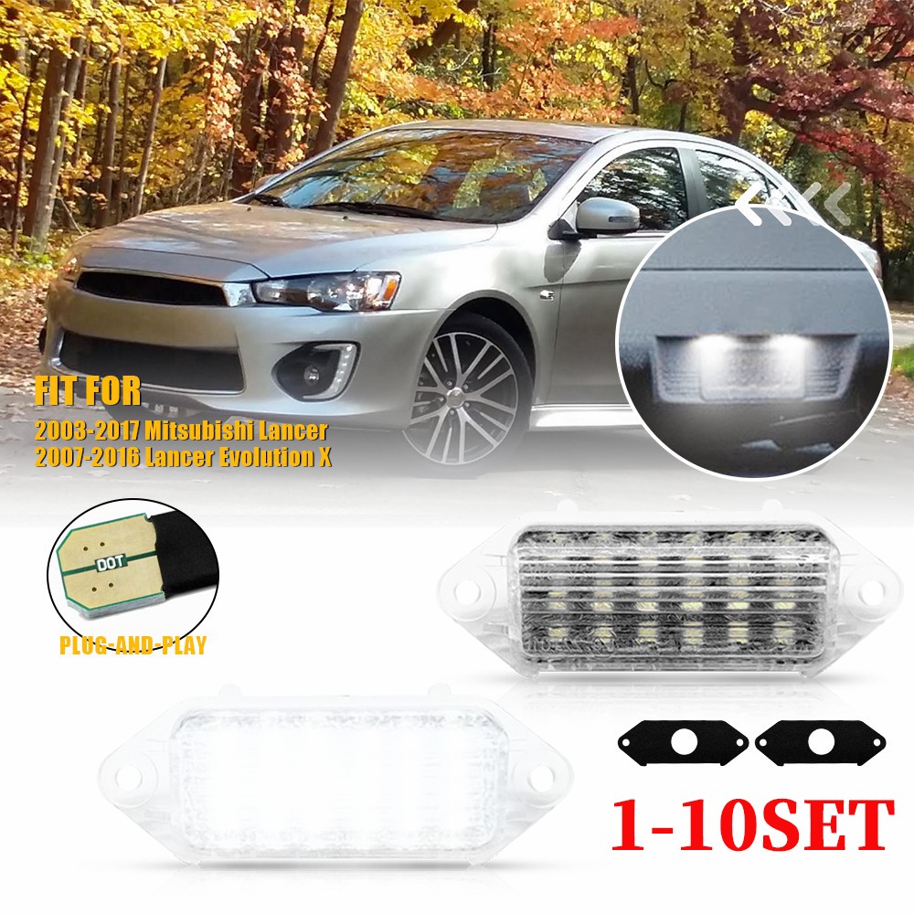 For 2007-2016 Lancer Evolution X License Plate Lights White LED Clear Lens 2-20X
