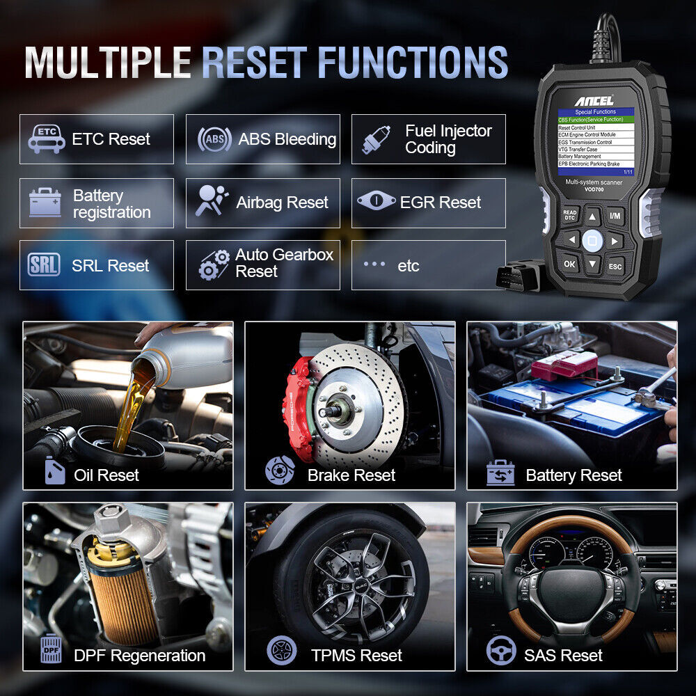 VOD700 Car Code Reader Fit For Volvo OBD2 All Systems Diagnostic OIL EPB ABS