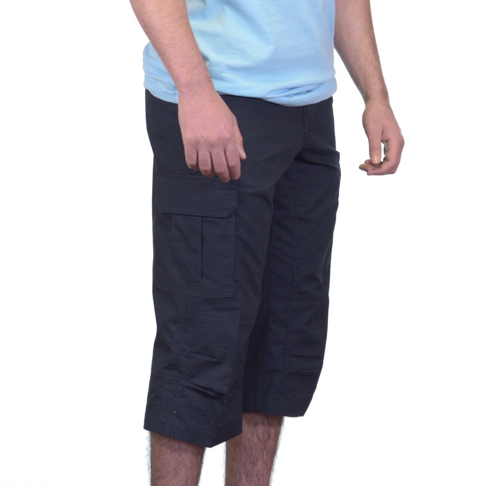 Men Long Cargo Shorts Navy