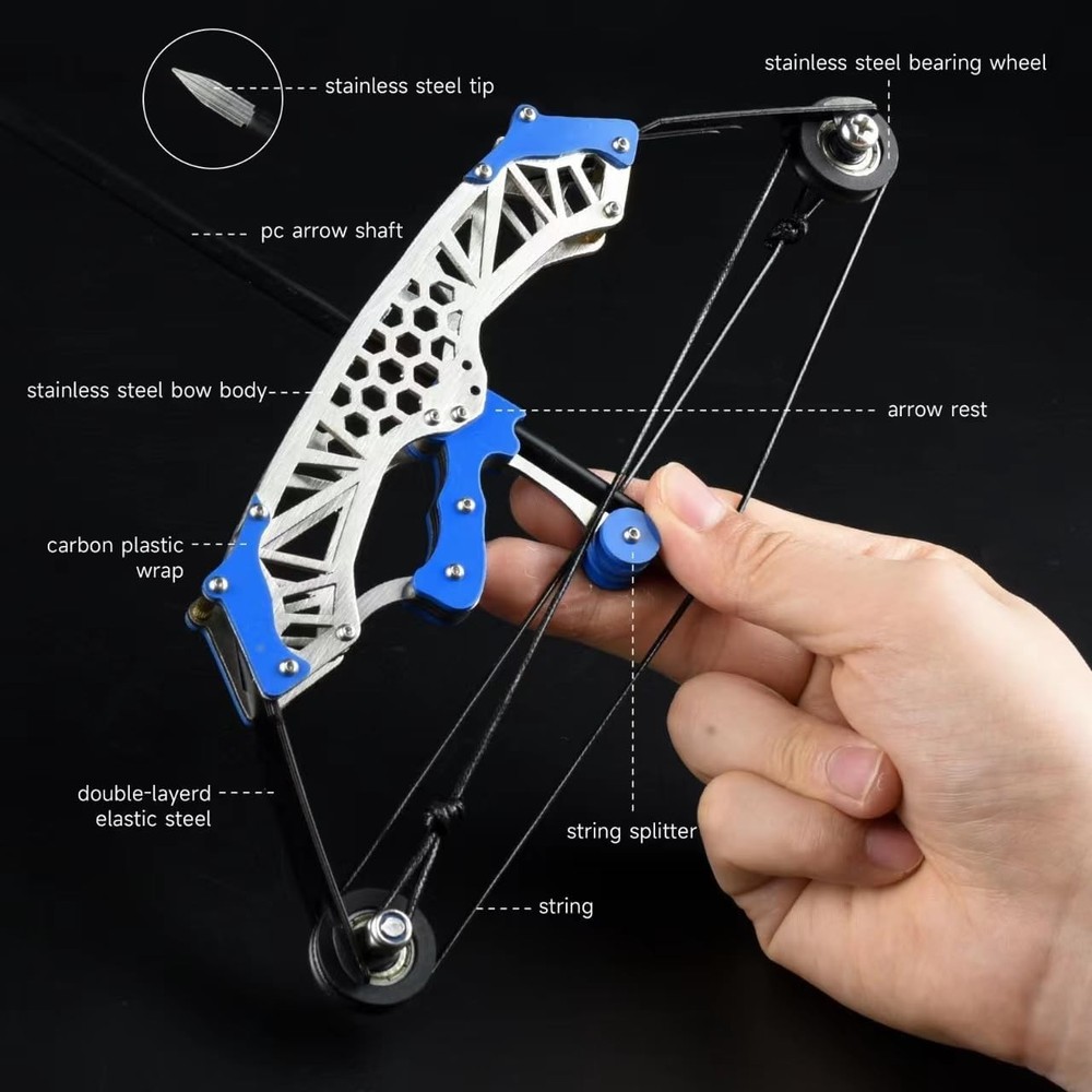 Compound Bow Archery Set Pro Competition Training Outdoor Blue Hexagonal Plus