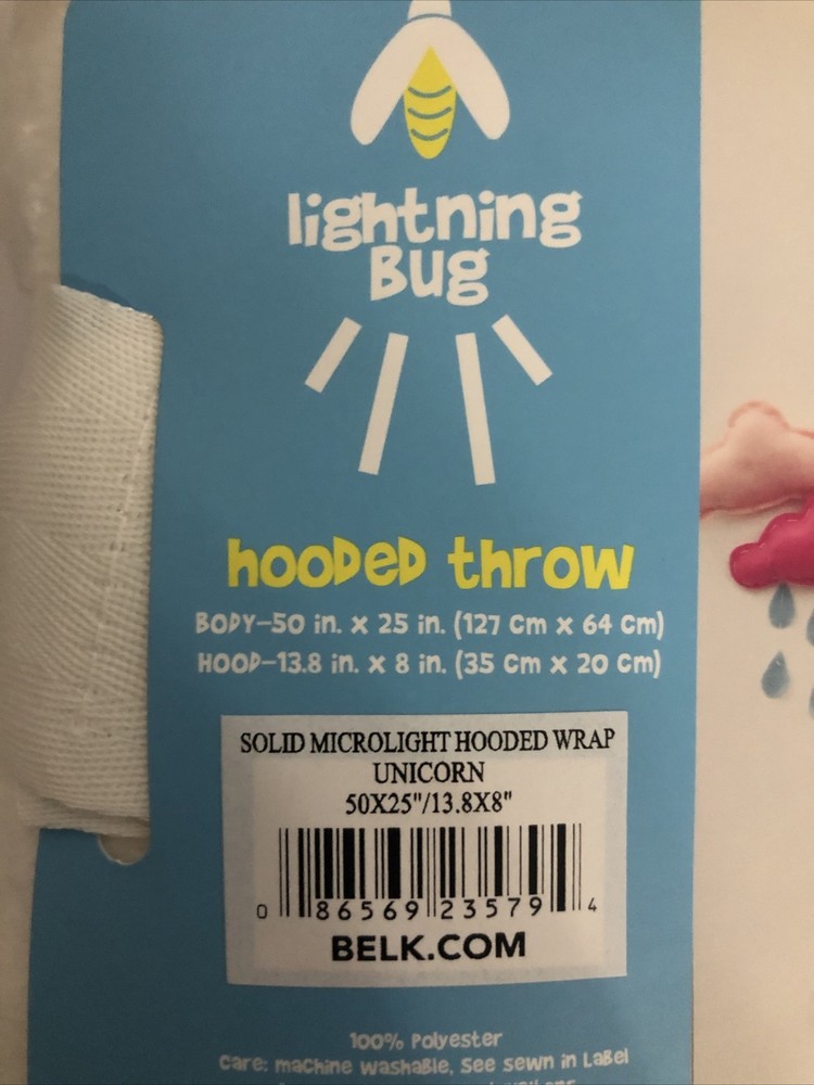 Lightning Bug Hooded Throw - Unicorn