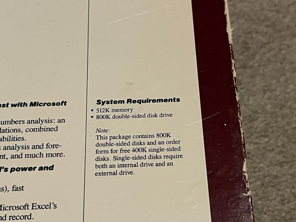 Microsoft Excel Basic File Maker Plus Vintage Rare 1987 WORKS