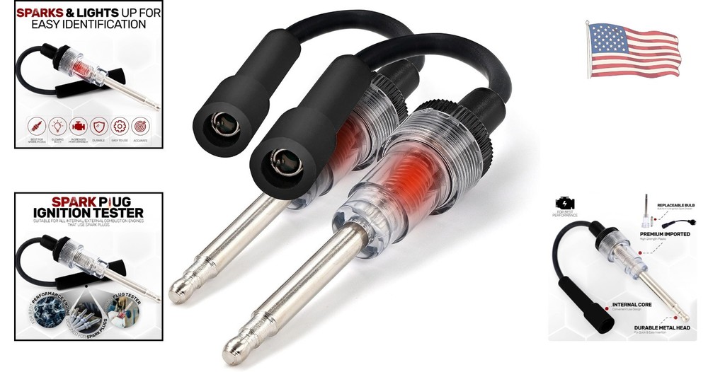 Fool-Proof Ram-Pro Spark Tester - 6-12 Volt Diagnostic Tool for Engines (2-Pack)