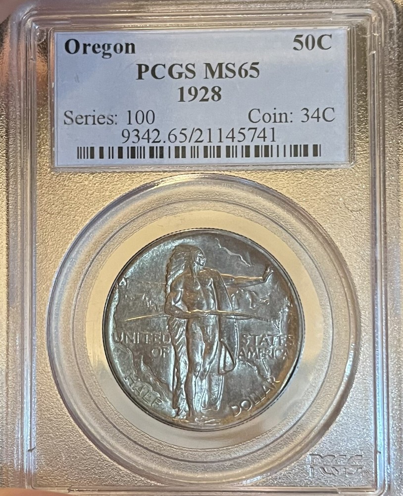 1928 PCGS MS65 Oregon Commemorative Silver Half Dollar
