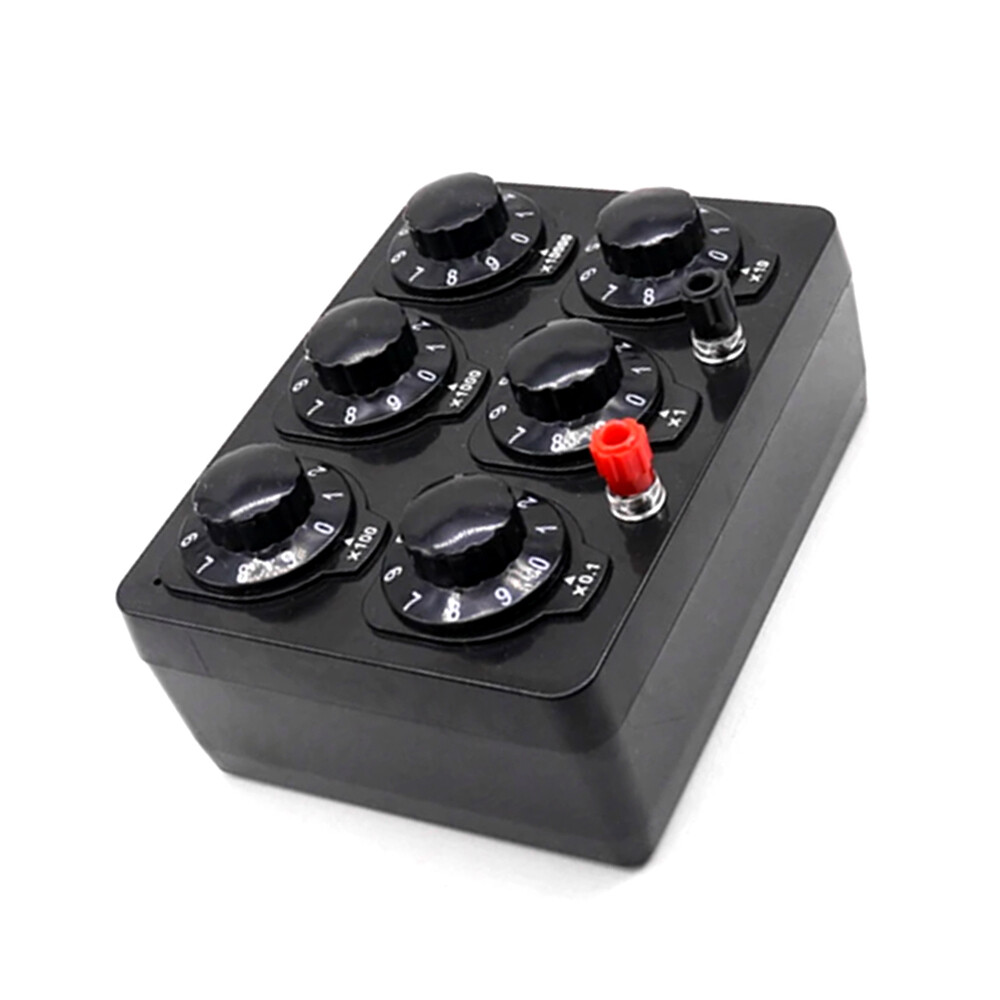 0-99999Ohm 6knobs Simple Resistance Box Resistor Electricity Teaching Instrument