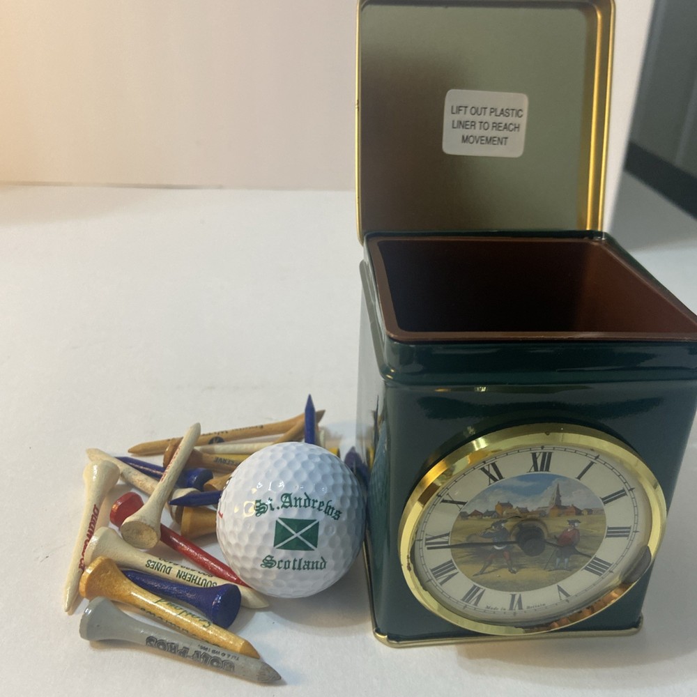 VINTAGE ROGER LASCELLES CLOCK IN TIN CAN
