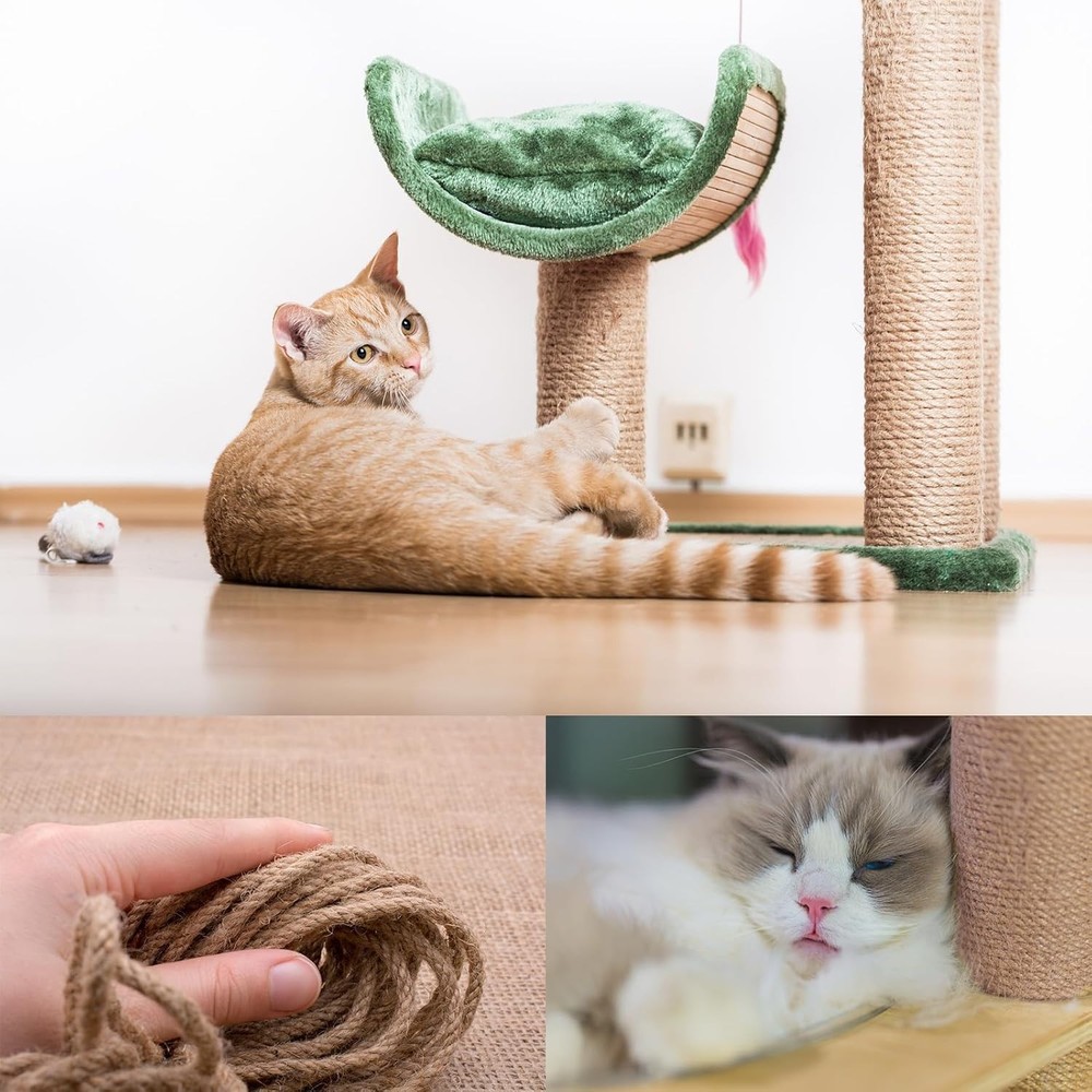 Versatile 33FT Hemp Sisal Rope for Cats - Durable Scratching Post Replacement