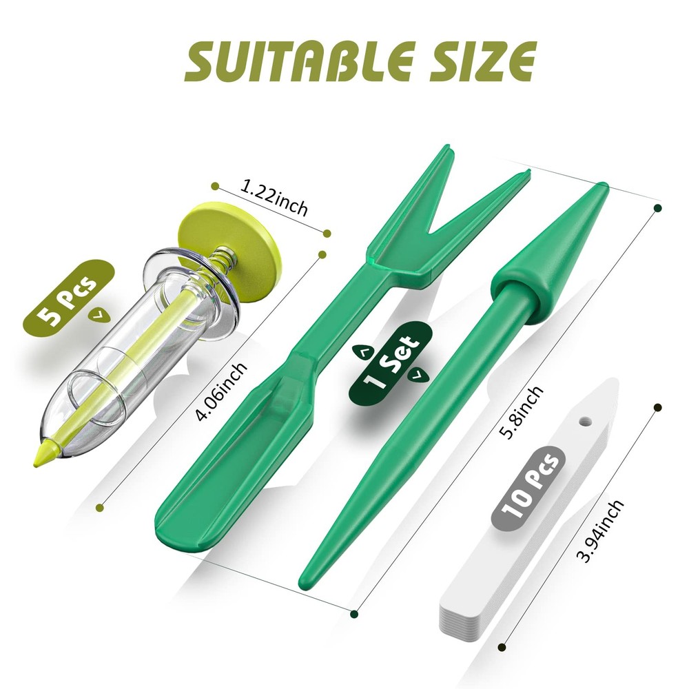 Fecsam 17 Pack Seed Planter Tool, Hand Seeder, Mini Sowing Green