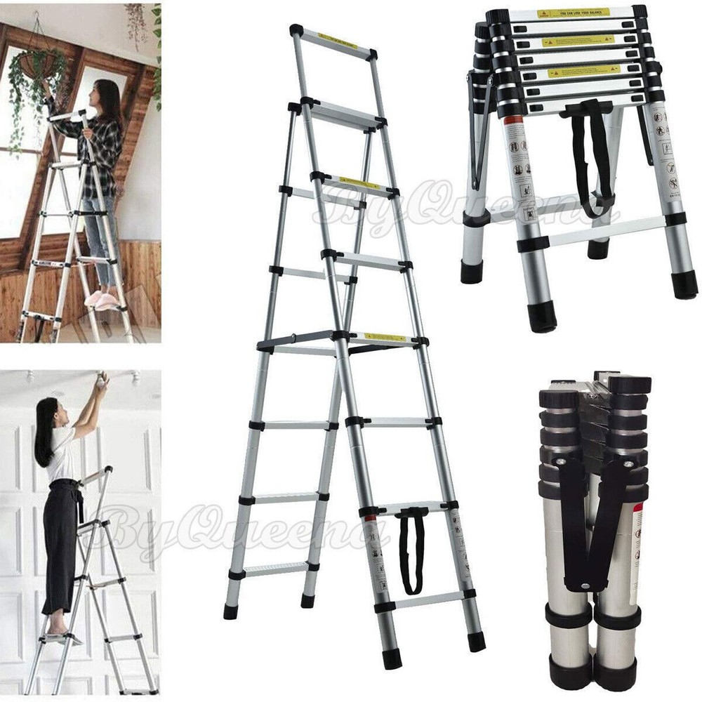 1.4M-2.3M Multi-Purpose Aluminium Telescopic A Frame Folding Ladder Extendable