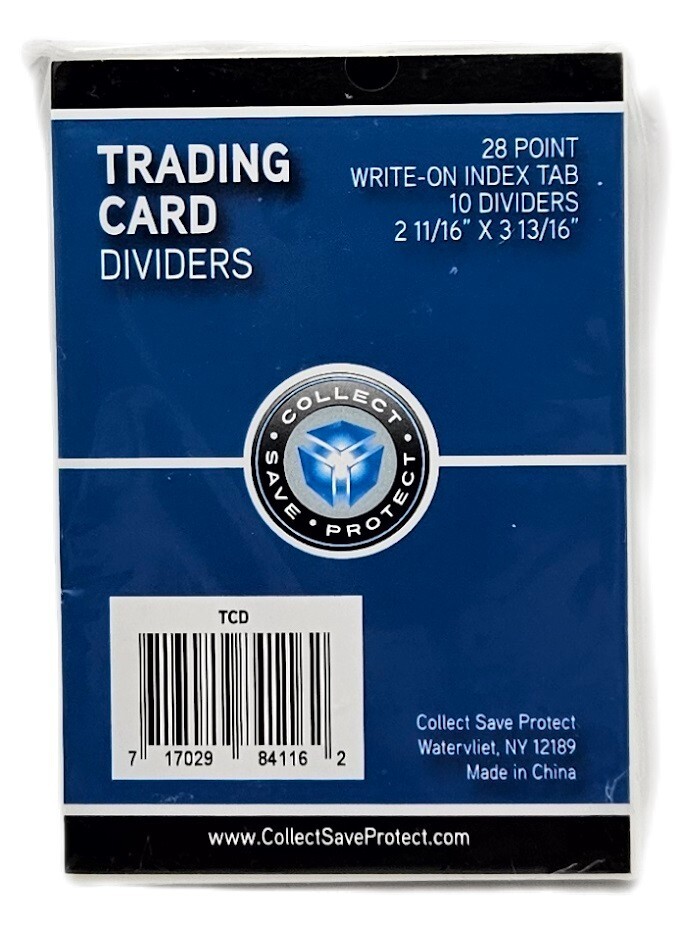 (10-Pack) 28pt Trading Card Dividers - White Heavy Duty Write On Index Surface