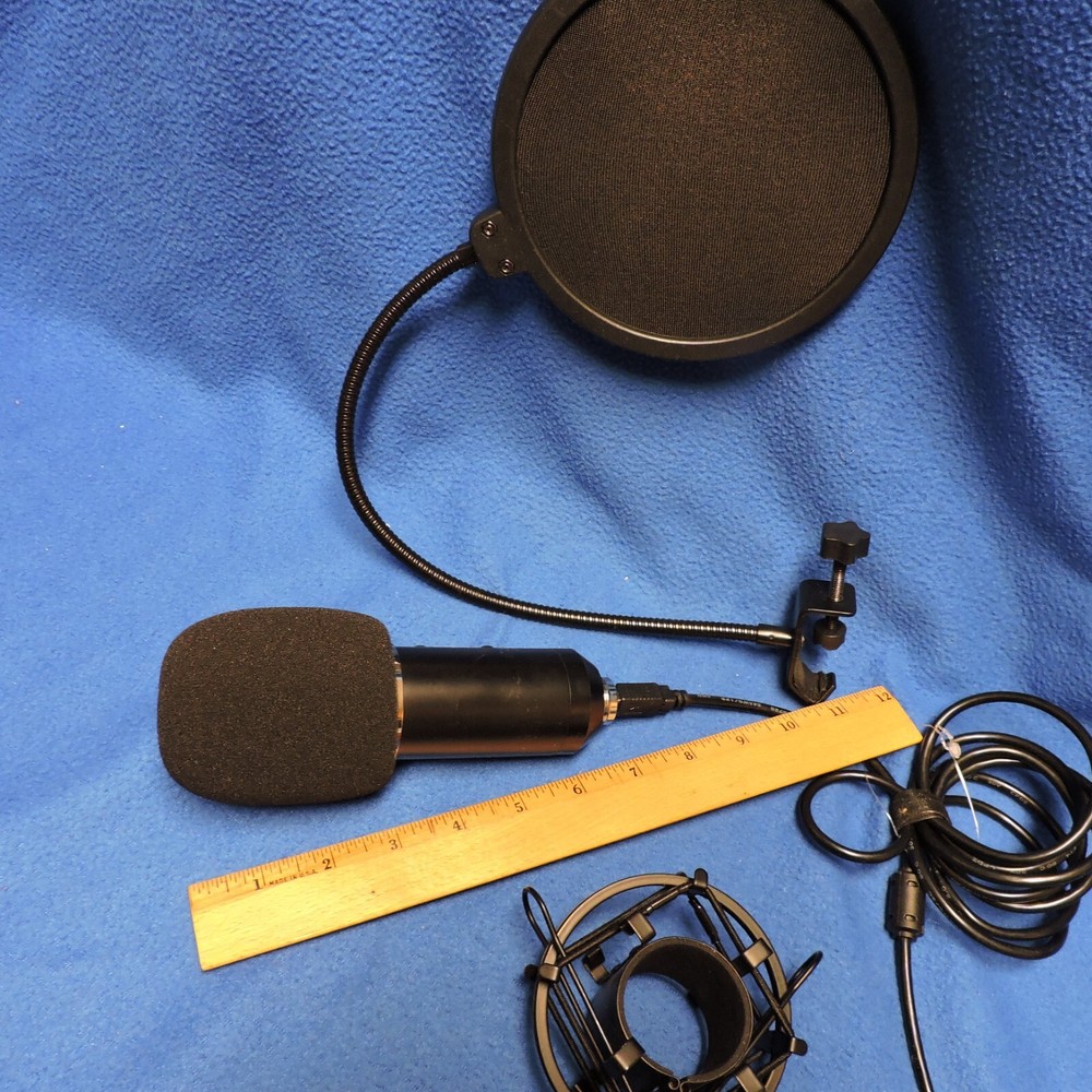 USB Microphone, Computer Cardioid Condenser PC Gaming Mic +