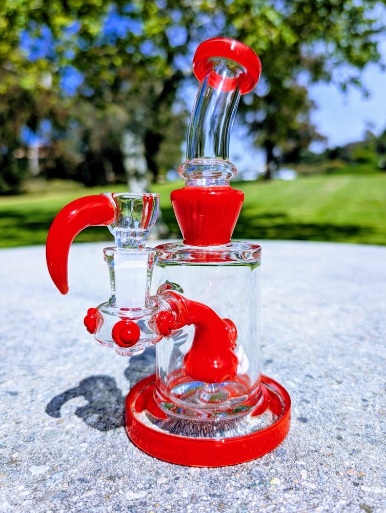 8" Cherry Cyclops Bong With Screen Filter Bowl Premium Quality Water Pipe Hookah
