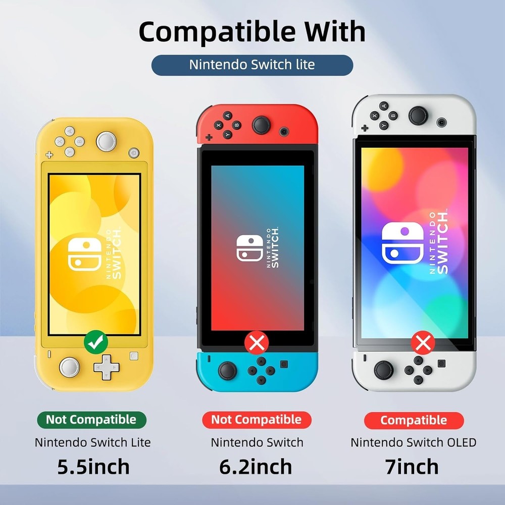 2-Pack Tempered Glass Screen Protector for Switch Lite 5.5 - Blue Light Blocking