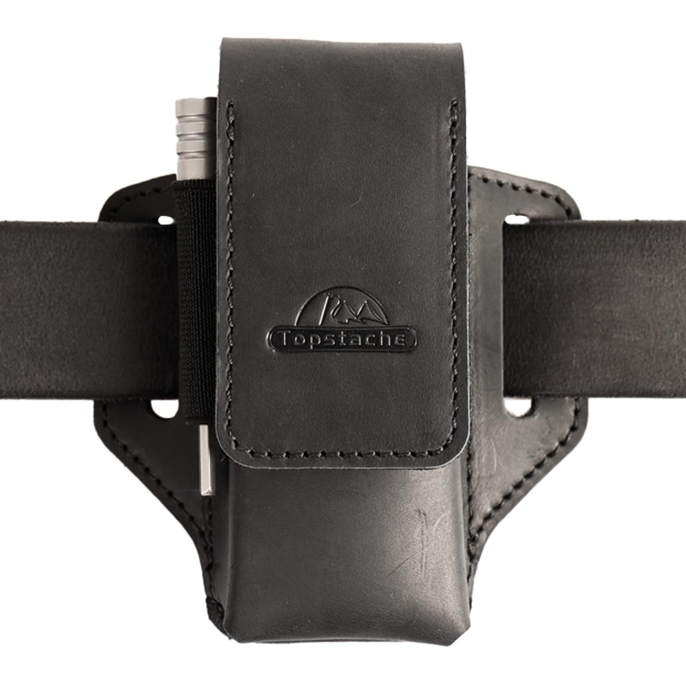 Topstache Leather Multitool Sheath for Belt - Holder Black