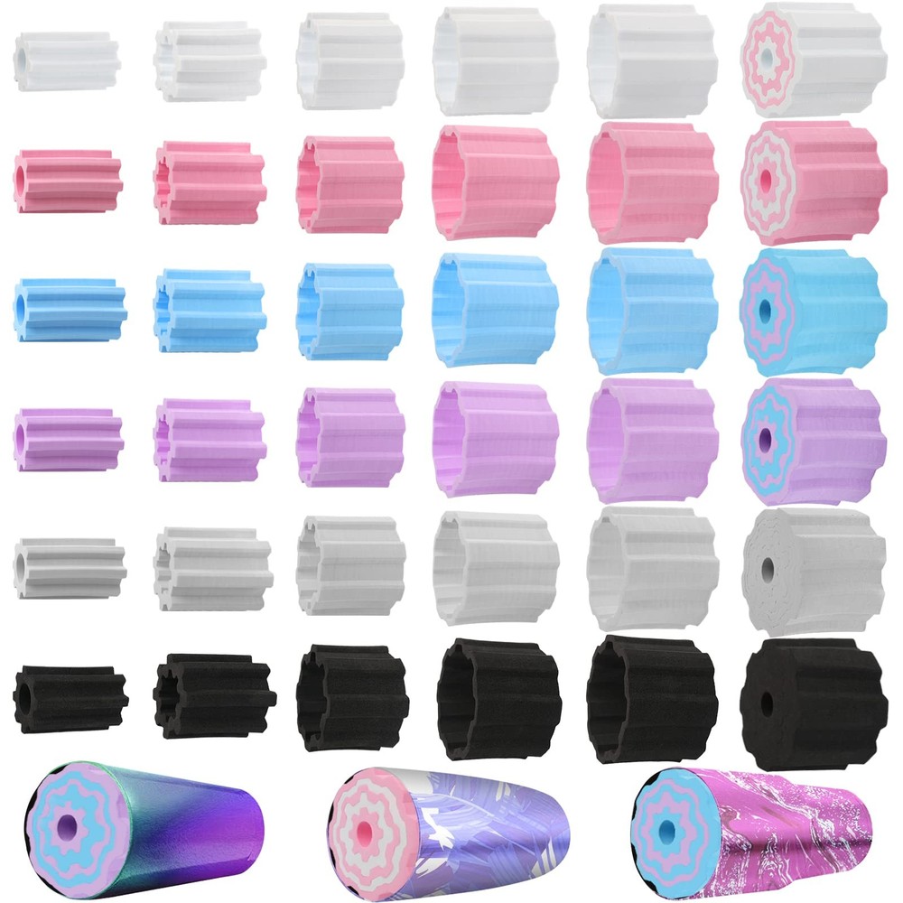 30 Pcs Cup Turner Foam Set-5 Sizes Inserts Expandable A, White