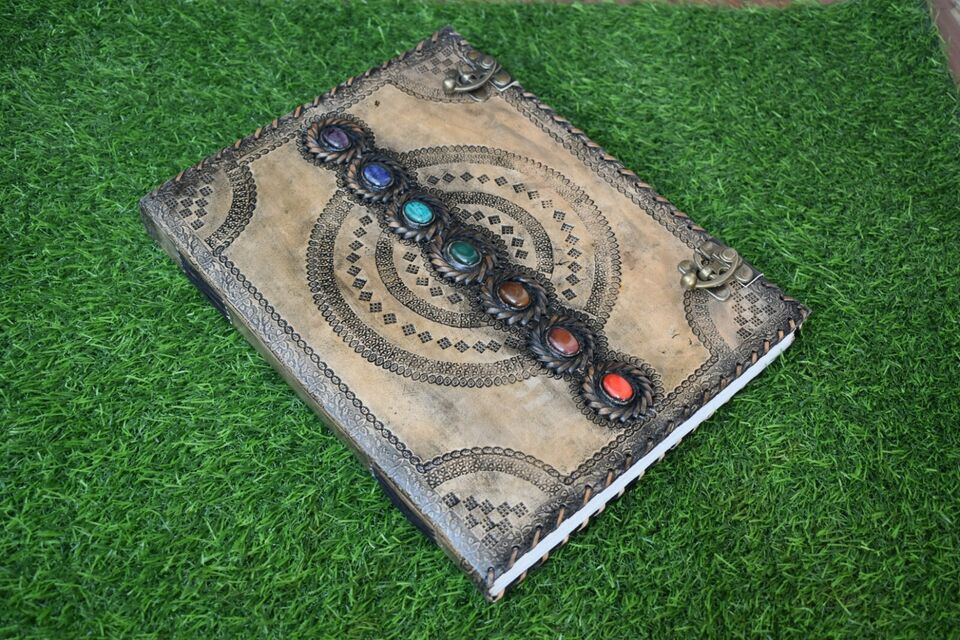 leather journal handmade blank journal seven stone journal antique diary