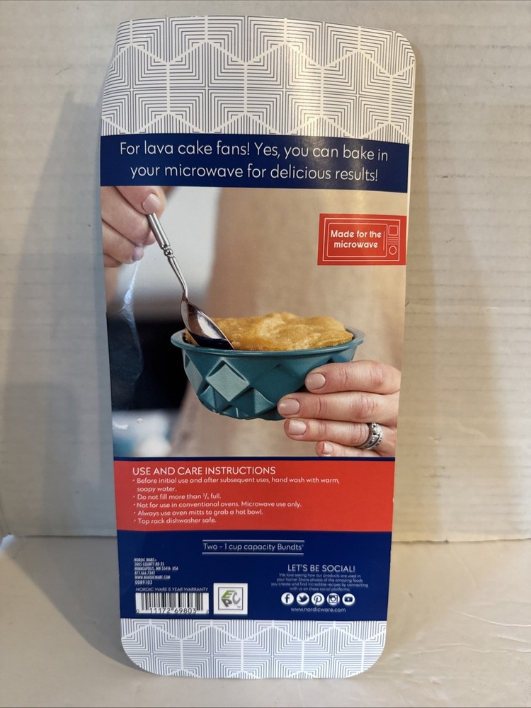 Nordic Ware Micro Ware Micro Mini Bundts Microwave Pans Teal