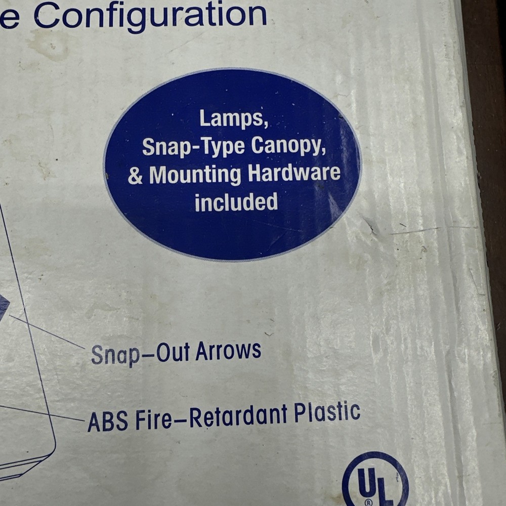 LED Exit Lighting Fixture-Universal Single or Double Face- White w/Green Letters