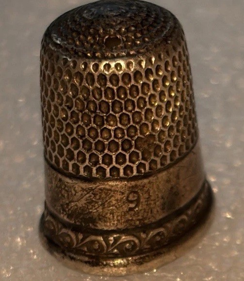 Antique Sterling Silver Size 9 Thimble
