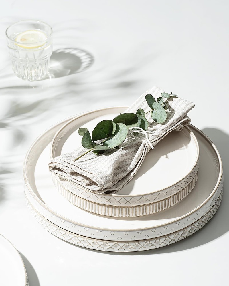 Getstar Dinnerware Sets, Plates and Bowls Sets (10.5” Dish + 8” Dish + 6”