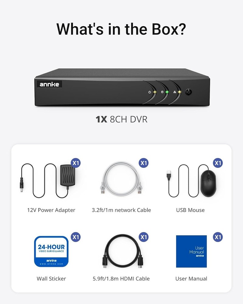 8CH Hybrid Security DVR with AI Detection