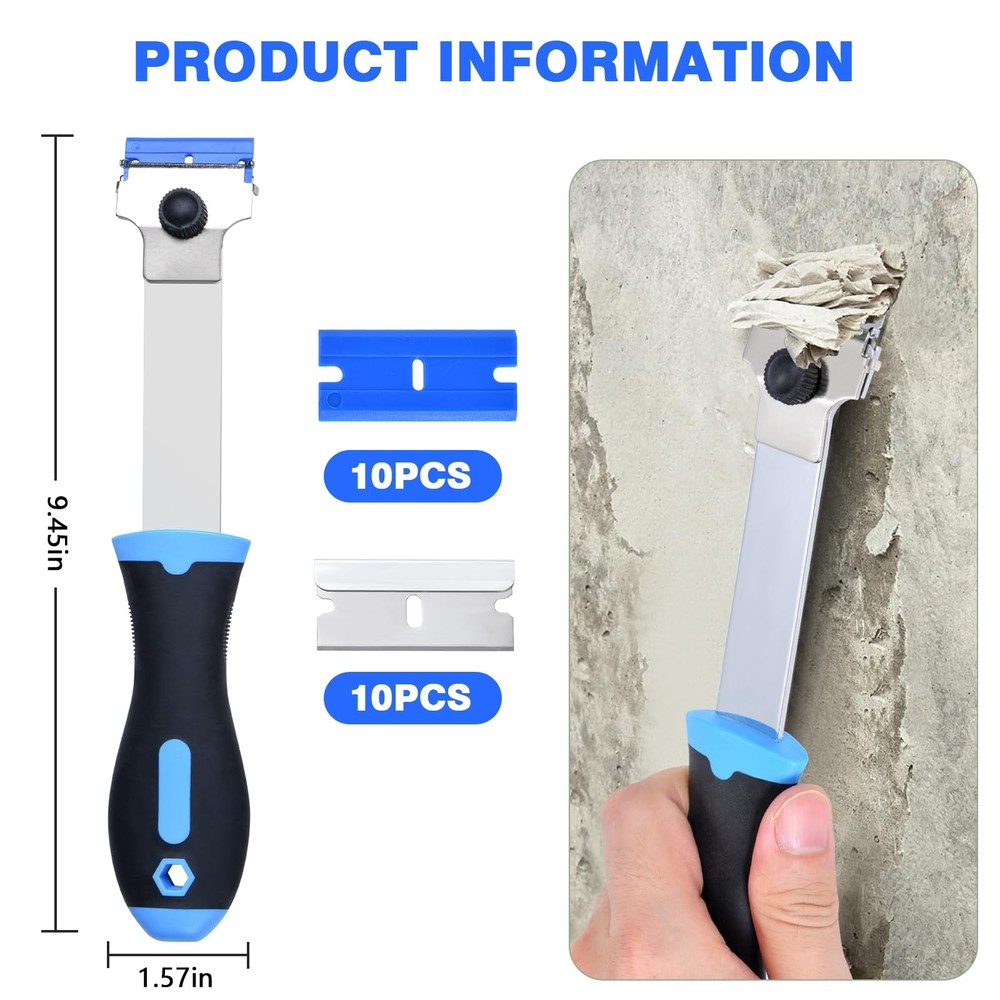 Giramika Razor Blade Scraper Tool with 20 Extra Long Handle