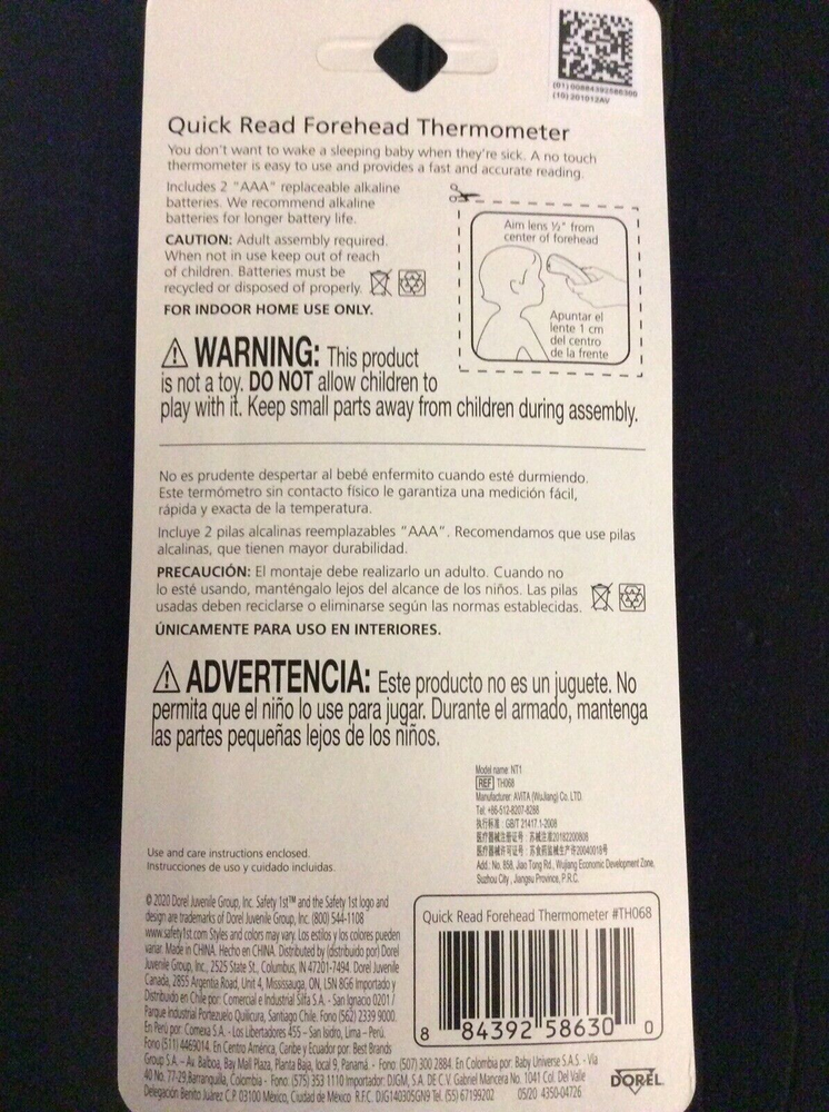 Safety First Forehead Thermometer