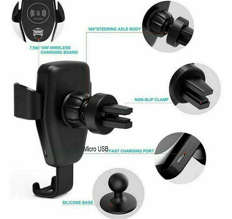 Automatic Clamping Wireless Car Charger Stand with 10W Fast Charging Capability