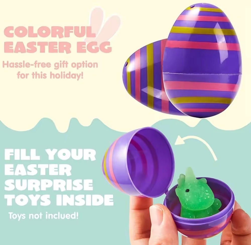 36 Plastic Easter Eggs Patterned Floral Large Colorful Egg Hunt Party Fillable