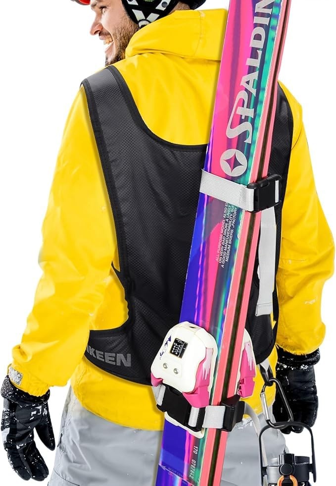 Hikeen Ski Strap, & Poles Backpack Shoulder Strap One Size, Black