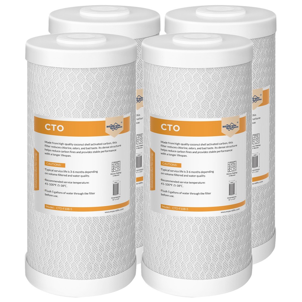4 Pack 10" x 4.5" Whole House Carbon Block Water Filter Replacement Fit GXWH40L