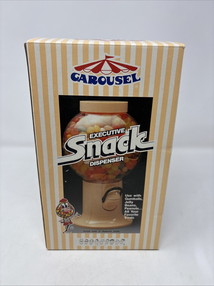 Carousel Executive Snack Candy Dispenser 9" Peach Machine Tom Servo Vintage