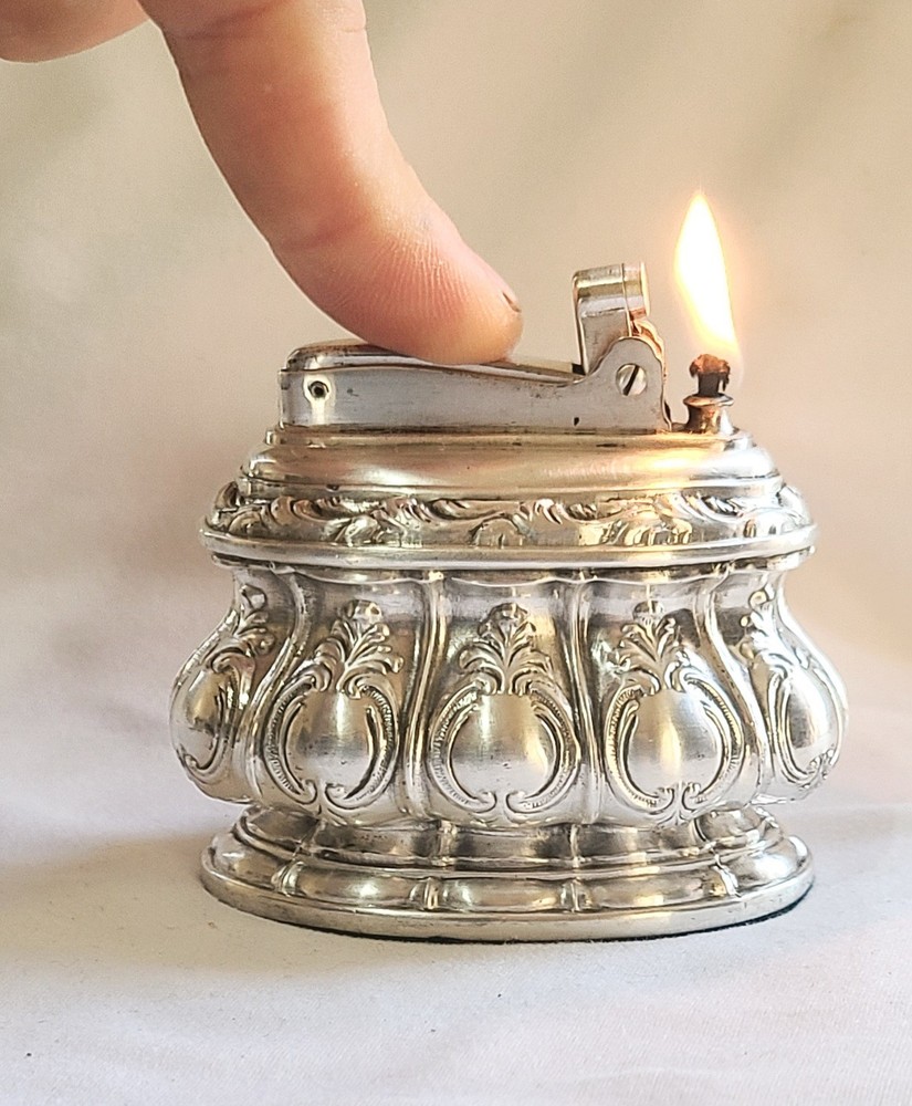 Vintage Rare Silver Plate Ronson  "REGAL  " Table Lighter Working Condition