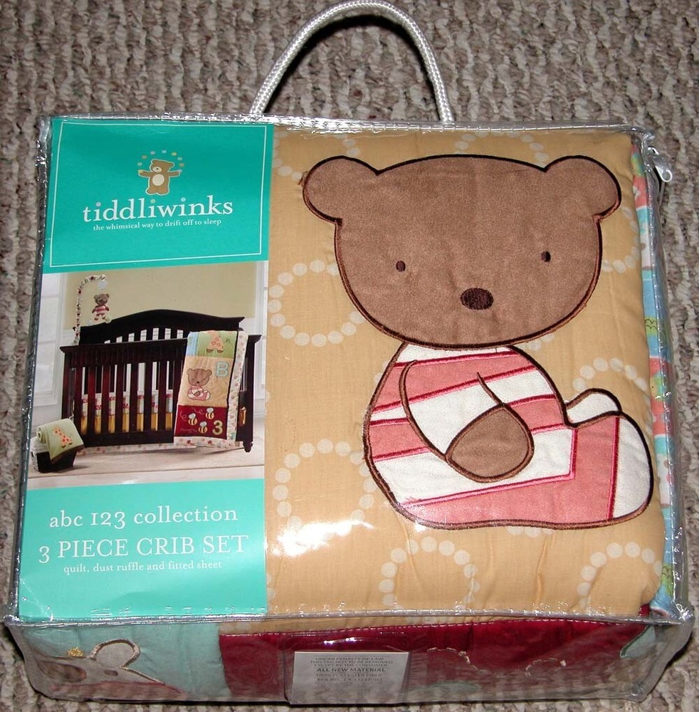 TIDDLIWINKS 3 PIECE CRIB SET ABC 123