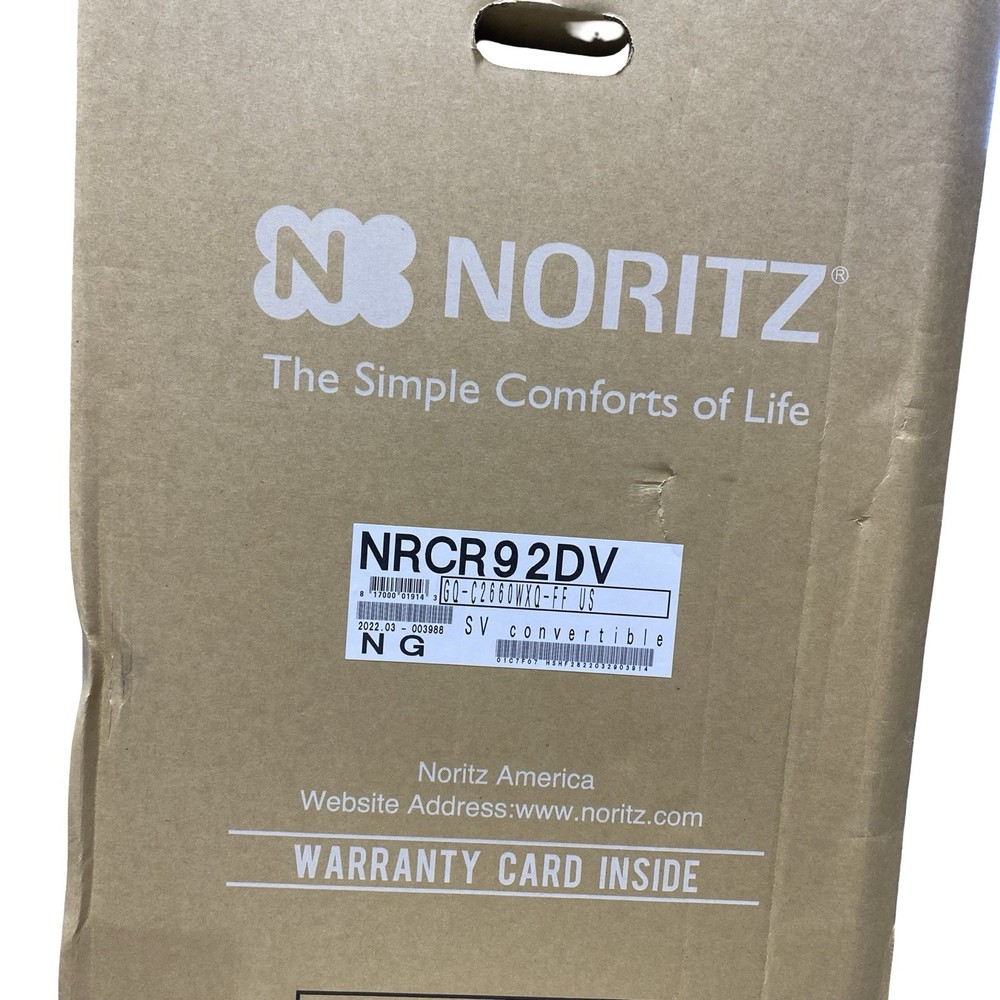 New Noritz NRCR92DV-NG 165,000 BTU Direct Vent Natural Gas Tankless Water Heater