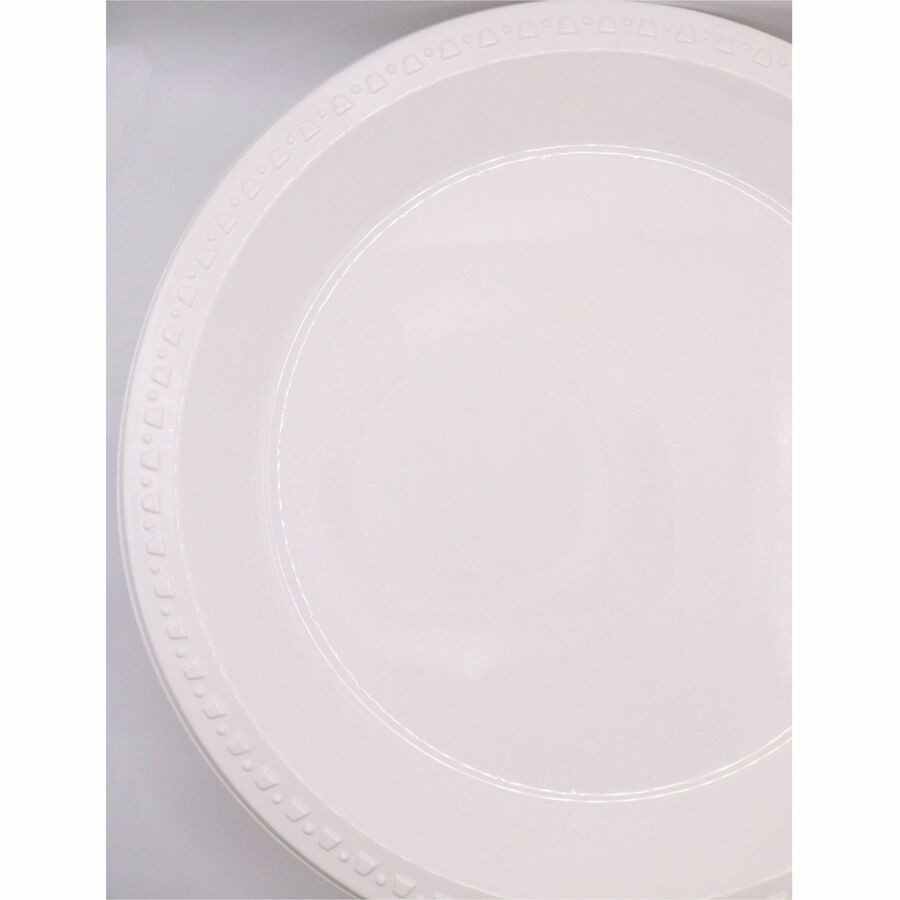 Tablemate Dinnerware Plate - Plastic - 10.25" - Sage, White (TM10644WH)