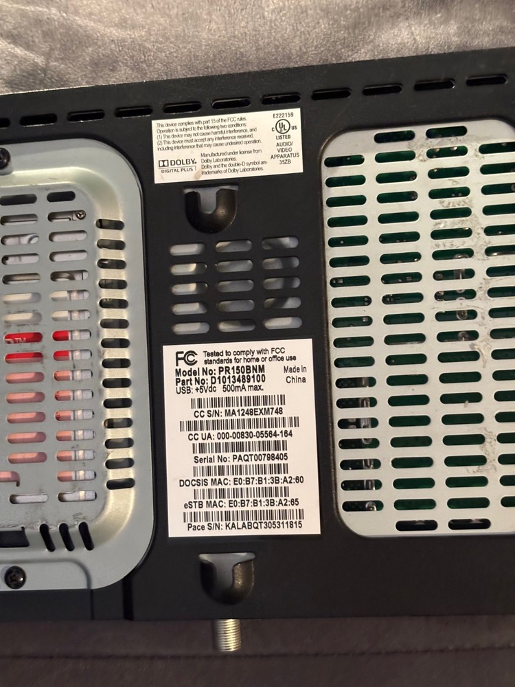 Xfinity Top Box Remote Data Record